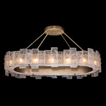 Lunea Oblong Chandelier - Gold Leaf / Crystal