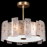 Lunea Semi Flush Ceiling Light - Gold Leaf / Crystal