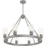 Hartland Chandelier - Matte Silver / Clear Seeded