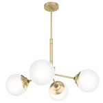 Hepburn Chandelier - Brass / White