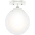 Hepburn Semi Flush Ceiling Light - Matte White / White