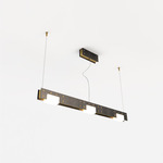 Cubi Linear Pendant - Blackened Brass / Brushed Brass