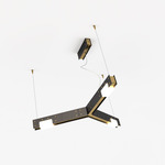Cubi Triangle Pendant - Blackened Brass / Brushed Brass