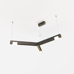 Cubi Triangle Pendant - Blackened Brass / Brushed Brass