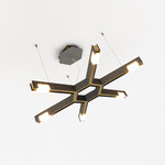 Cubi Chandelier - Blackened Brass / Brushed Brass