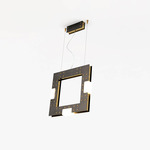 Cubi Square Pendant - Blackened Brass / Brushed Brass