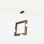 Cubi Square Pendant - Blackened Brass / Brushed Brass