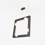 Cubi Square Pendant - Blackened Brass / Brushed Brass