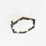 Cubi Hexagon Pendant - Blackened Brass / Brushed Brass