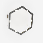 Cubi Hexagon Pendant - Blackened Brass / Brushed Brass