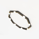 Cubi Hexagon Pendant - Blackened Brass / Brushed Brass