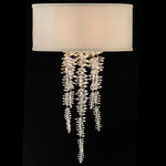 Cascading Oval Wall Sconce - Silver Leaf / White