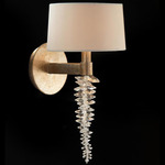 Cascading Shade Wall Sconce - Silver Leaf / White