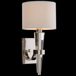 Crystal Cone Wall Sconce - Polished Nickel / White