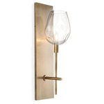 Glass Globe Wall Sconce - Brass / Clear