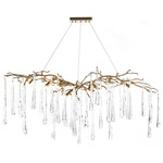 Teardrop Linear Chandelier - Brass / Crystal