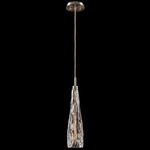 Handblown Pendant - Brushed Nickel / Clear