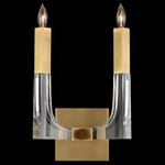 Acrylic Framed Duo Wall Sconce - Antique Brass / Clear