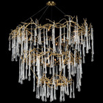Branched Crystal Chandelier - Brass / Crystal