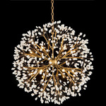 Waving Orb Chandelier - Gold Leaf / Crystal