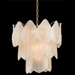 Frosted Petal Chandelier - Gold Leaf / Frosted