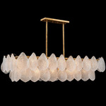 Frosted Petal Linear Chandelier - Frosted