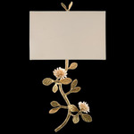 Quartz Shade Wall Sconce - Champagne Silver Leaf / White