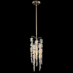 Cascading Crystal Mini Pendant - Antique Silver / Crystal