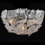 Moonlight Sonata Flush Ceiling Light - Brushed Stainless Steel / Selenite