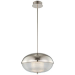 Portland Wide Half Pendant - Polished Nickel / Clear