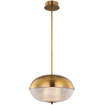 Portland Wide Half Pendant - Winter Brass / Clear