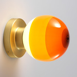 Dipping Light Wall Sconce - Brushed Brass / Amber