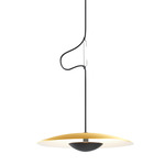 LED-Ginger Mini Pendant - Matte Black / Brushed Brass / White Interior