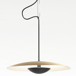 Ginger Pendant - Matte Black / Brushed Brass / White Interior