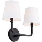 Dawson Bathroom Vanity Light - Matte Black / White Fabric