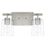 Greyson Bathroom Vanity Light - Brushed Nickel / Clear Seeded