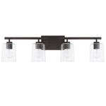 Greyson Bathroom Vanity Light - Bronze / Clear Seeded