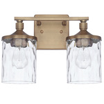 Colton Bathroom Vanity Light - Aged Brass / Clear Water