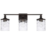 Colton Bathroom Vanity Light - Bronze / Clear Water