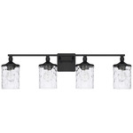 Colton Bathroom Vanity Light - Matte Black / Clear Water