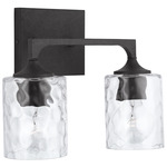 Clint Bathroom Vanity Light - Black Iron / Clear Water