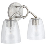 Oran Bathroom Vanity Light - Antique Silver / Clear Seeded