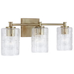 Emerson Bathroom Vanity Light - Aged Brass / Clear