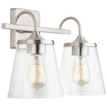 Swag Bathroom Vanity Light - Brushed Nickel / Clear Seeded