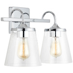 Swag Bathroom Vanity Light - Chrome / Clear Seeded