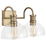 Dome Bathroom Vanity Light - Aged Brass / Clear
