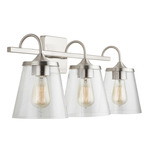 Swag Bathroom Vanity Light - Brushed Nickel / Clear Seeded