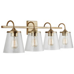 Swag Bathroom Vanity Light - Aged Brass / Clear Seeded