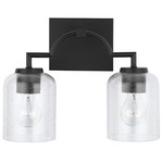 Carter Bathroom Vanity Light - Matte Black / Clear Seeded