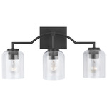 Carter Bathroom Vanity Light - Matte Black / Clear Seeded